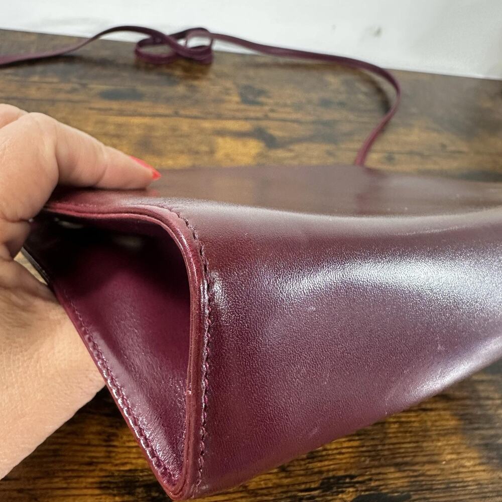 Salvatore Ferragamo Vintage Crossbody Bag Small Bordeaux Leather Italy Authentic - Picture 9 of 16
